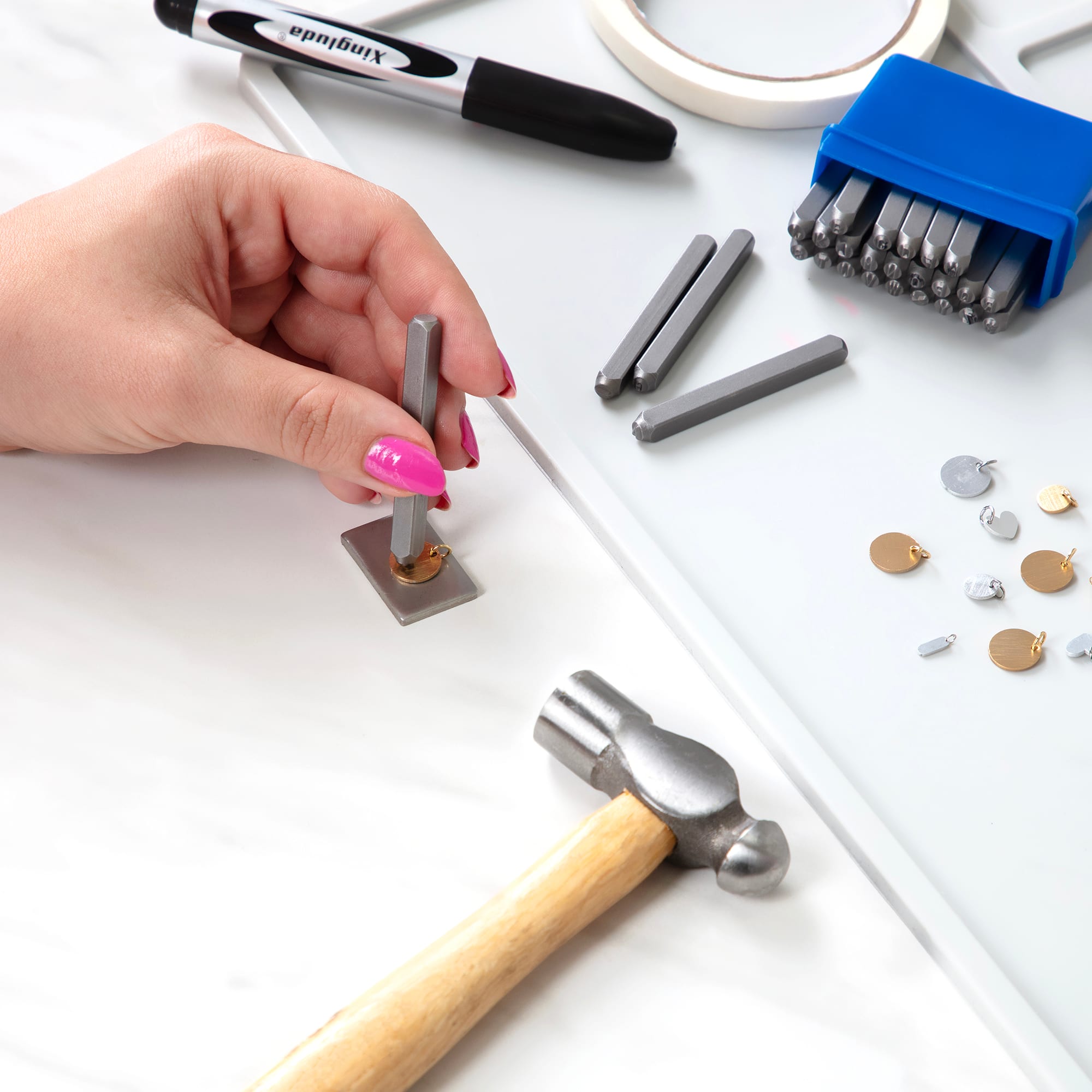 CousinDIY Stamp & Go Jewelry Metal Jewelry Stamping Kit